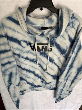Vans Blue & White Tie-Dye Cowl Neck Hoodie